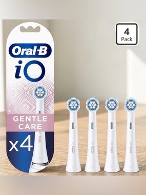 Oral-B iO Gentle Care Replacement Brush Heads 4ct Soft Bristles Electric White